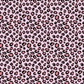 Pink and black cheetah print repeat pattern design.