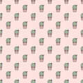 Seamless pattern with succulents