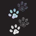 Print Vector abstract polygonal geometric dog paw aart Royalty Free Stock Photo