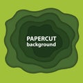 Vector background with bright Caribbean green and beige color paper cut shapes. Royalty Free Stock Photo