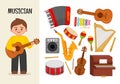 Vector character musician.