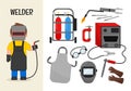 Vector character welder.