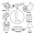 Vector cute kids alphabet. Royalty Free Stock Photo