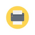 Print vector flat color icon Royalty Free Stock Photo