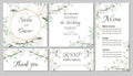 Vector floral template for wedding invitations. Orchid flowers, round gold frame, green plants, leaves. Royalty Free Stock Photo