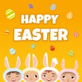 Vector Happy Easter poster. Royalty Free Stock Photo
