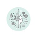 Vector Icon Style Illustration Web Badge of Big Data, Statistical Techniques, Data Mining, Machine Learning, Predictions, Processi