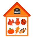 Vector illustration of a orange house .