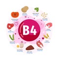 Vector poster products with vitamin B4.