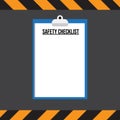 Safety checklist clipboard Royalty Free Stock Photo