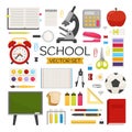Vector set back to school. Royalty Free Stock Photo