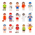 Vector set of different sportsmans Royalty Free Stock Photo