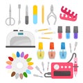 Vector set of equipment for manicure.