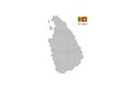 Vector square pixel dotted map of Sri Lanka isolated on white background with Sri Lanka flag