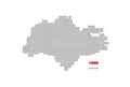 Vector square pixel dotted map of Singapore isolated on white background with Singapore flag