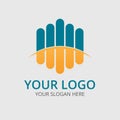 5 vertical line with cutting shape logo illustration vector design