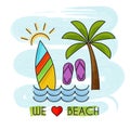 We love beach Watercolor banner