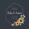 Wedding invitation card mockup vector