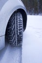 Print wheel in snow Royalty Free Stock Photo