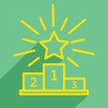 winners podium, glowing star Royalty Free Stock Photo