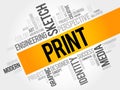 Print word cloud Royalty Free Stock Photo