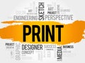 PRINT word cloud Royalty Free Stock Photo