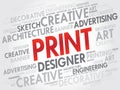 PRINT word cloud Royalty Free Stock Photo