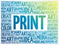 PRINT word cloud, creative business concept background Royalty Free Stock Photo