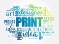 PRINT word cloud, creative business concept background Royalty Free Stock Photo