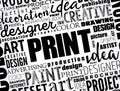 PRINT word cloud, creative business concept background Royalty Free Stock Photo