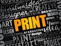 PRINT word cloud, creative business concept background Royalty Free Stock Photo