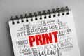 PRINT word cloud, creative concept Royalty Free Stock Photo