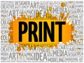PRINT word cloud, creative concept Royalty Free Stock Photo