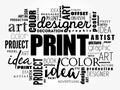 PRINT word cloud, creative concept Royalty Free Stock Photo