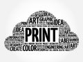 PRINT word cloud, creative concept Royalty Free Stock Photo