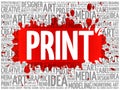 PRINT word cloud, creative concept Royalty Free Stock Photo