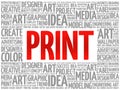PRINT word cloud Royalty Free Stock Photo
