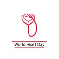 Print world heart day stethoscope icon Royalty Free Stock Photo