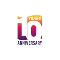 10 Years Anniversary Celebration Icon Vector Logo Design Template. Gradient Flag Style. Editable Vector EPS 10 Royalty Free Stock Photo