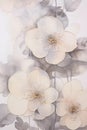 Printable abstract floral wall art, vertical watercolor painting in neutral grey and beige colors, botanical Wall Decor Royalty Free Stock Photo