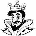 Printable Black And White Cartoon Sultan Prince Stencils