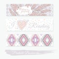 Printable bookmarks with feathers, aztec pattern and heart