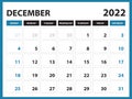 December 2022 Calendar Printable, Calendar 2022, planner design, Desk calendar template, Wall calendar, organizer office, Simple