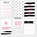 Printable cartoon set design card, polka dot