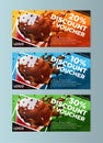 Printable Coffee Discount Vouchers. 3 Versions Royalty Free Stock Photo