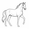 High-quality Horse Walk Coloring Pages: Secessionist Style Illustrations