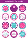 Printable cupcake toppers Royalty Free Stock Photo