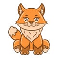 printable cute fox drawing for school and kids