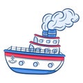 printable cute drawing ship for school and educate kids