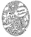 Printable Easter egg with bird in ornate frame